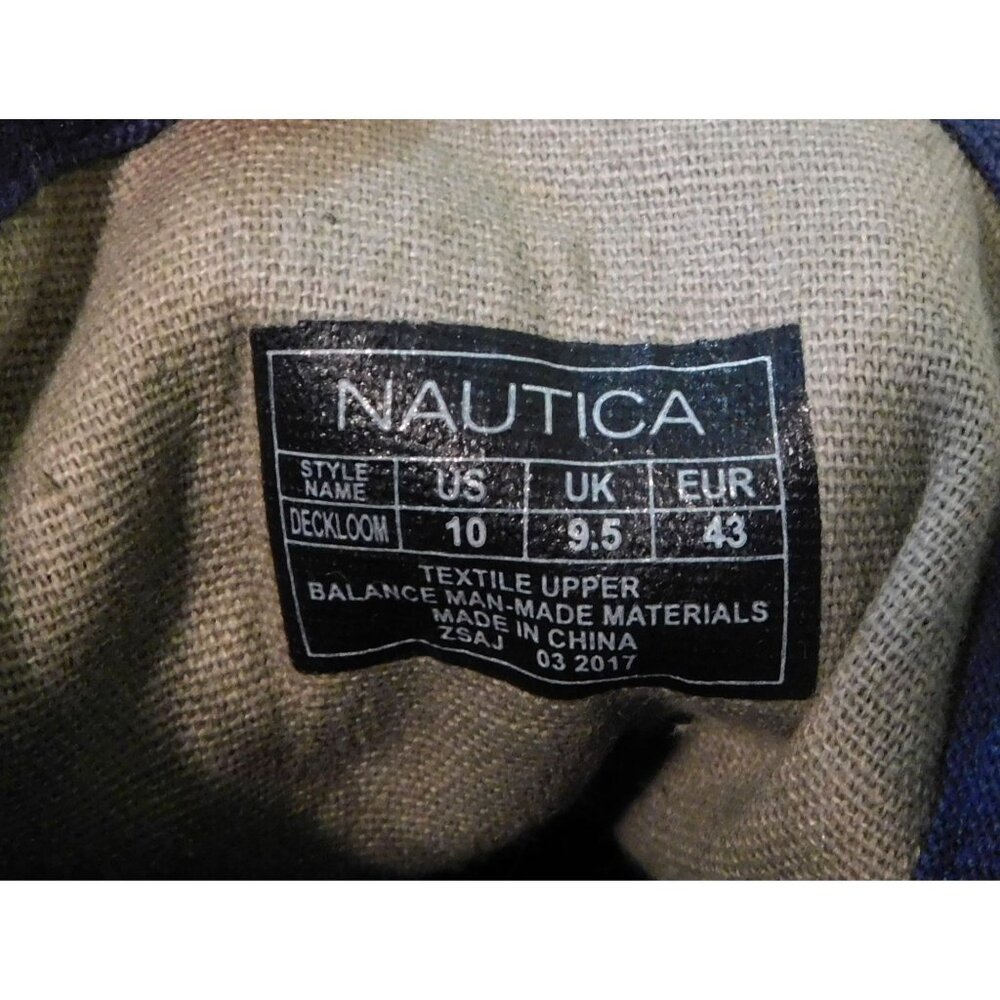 Nautica Deckloom Oxford Canvas Shoes Mens Size 10 Navy Blue Lace-Up Casual - Picture 10 of 10